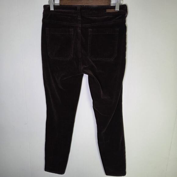 Pilcro Anthropologie Classy Corduroy High Rise Skinny Pants Dark Brown Size 28 - Picture 5 of 10